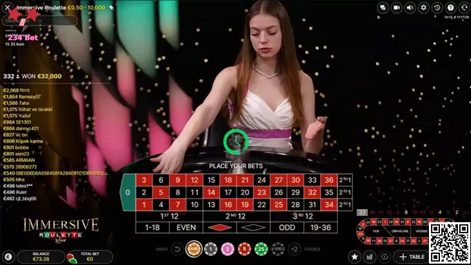 Live Action Immersive Roulette